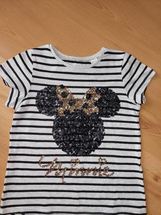 Dievčenské flitrové tričko, h&m,134