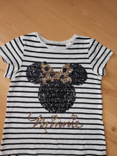 Dievčenské flitrové tričko, h&m,134