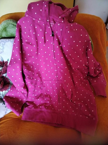 Bodkovana mikina s kapucnou, l
