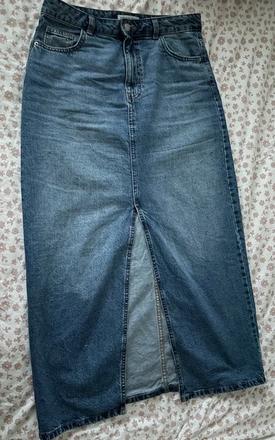 Dlhá rifľová sukňa, primark,38