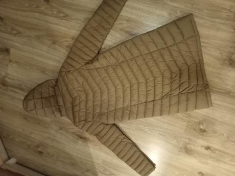 Béžový prešívaný kabát-dlhá bunda, m, sinsay,m