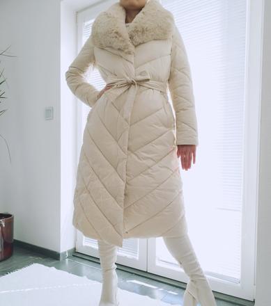 Dlhá prešívaná bunda., 38 / m