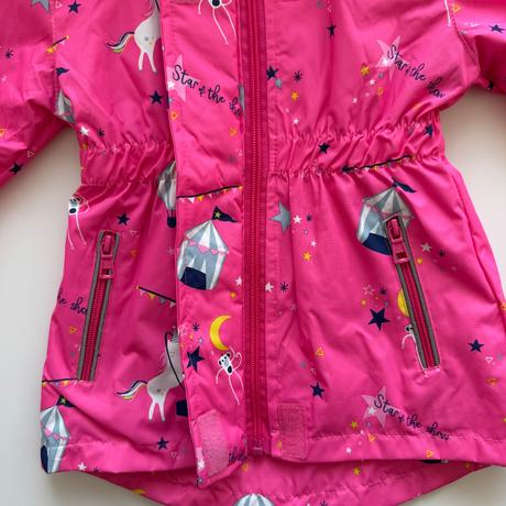 Dievčenská prechodná bunda unicorn ružová, 110