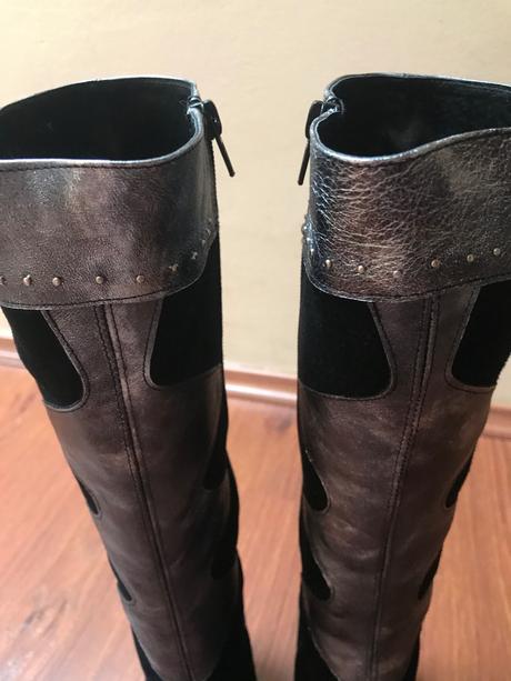 Cizmy cierno-strieborne c.38, 38