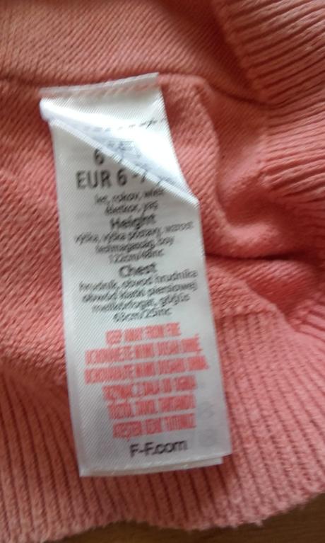 Lososový bavlnený svetrík f&f, f&f,122