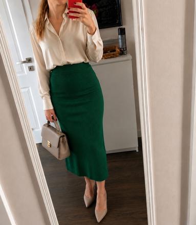 Zelená slim sukňa zara, zara,s