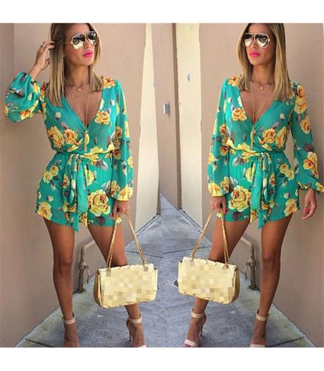 Letny overal floral, s