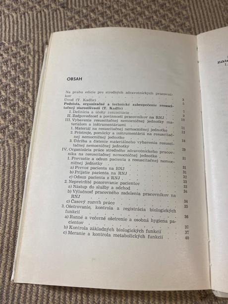 Resuscitácia a pooperačná starostlivosť,