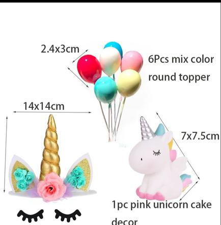 Ozdoby na tortu jednorožec, 