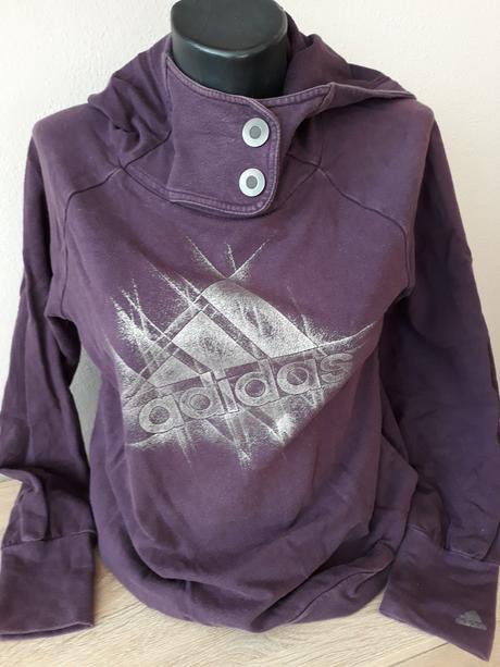 Fialová mikina zn. adidas s kapucňou, adidas,s