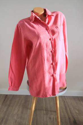 Ružová košeľa bavlna/ľan, l, l