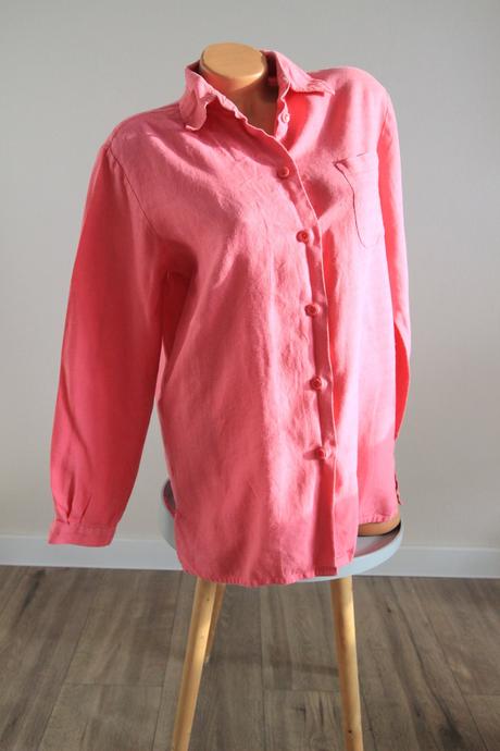 Ružová košeľa bavlna/ľan, l, l