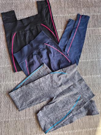 Športové legíny s vysokým pásom, 3 ks, 40