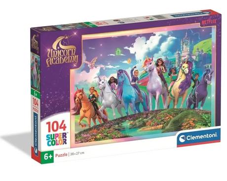 Clementoni puzzle 104 unicorn academy, 