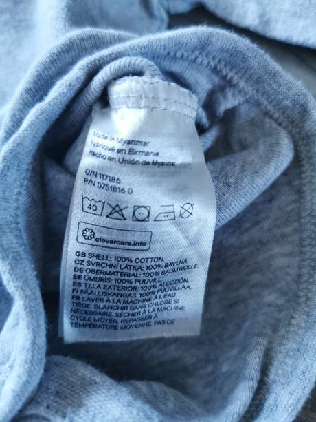 Sivé a biele dlhorukávové body 3 kusy h&m, h&m,62