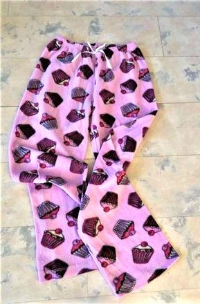 Flisové nohavice s muffinkami na spanie, m