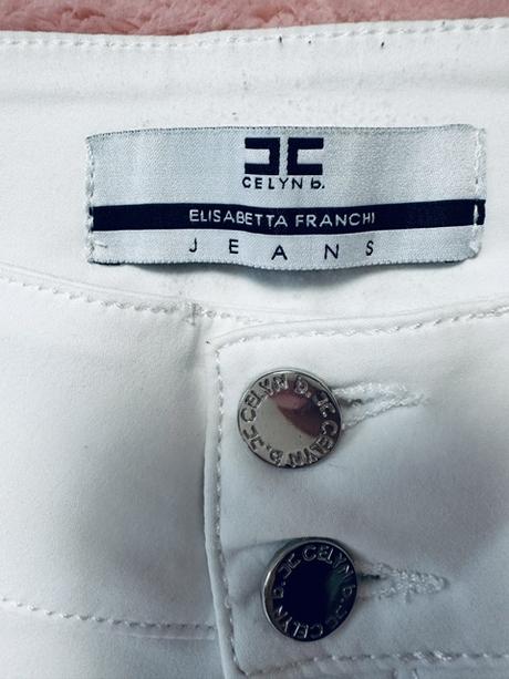 Biele elastické nohavice v rifľovom strihu zn. ef, m
