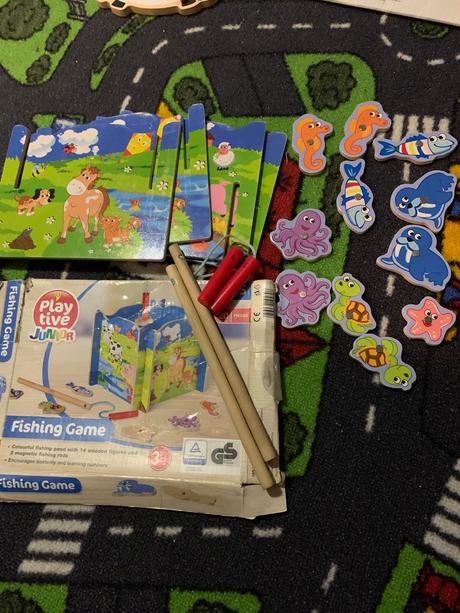 Drevená hra chytanie rybiek, 