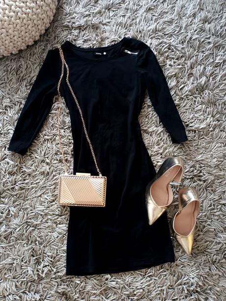 Čierne elastické šaty, sinsay,s