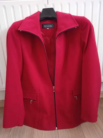 Červený flaušový kabátik pre moletku, xxl