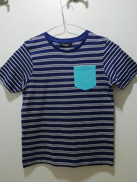 Modré bavlnené tričko, george,128