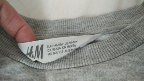 Šedá mikina s unicorns, h&m,146
