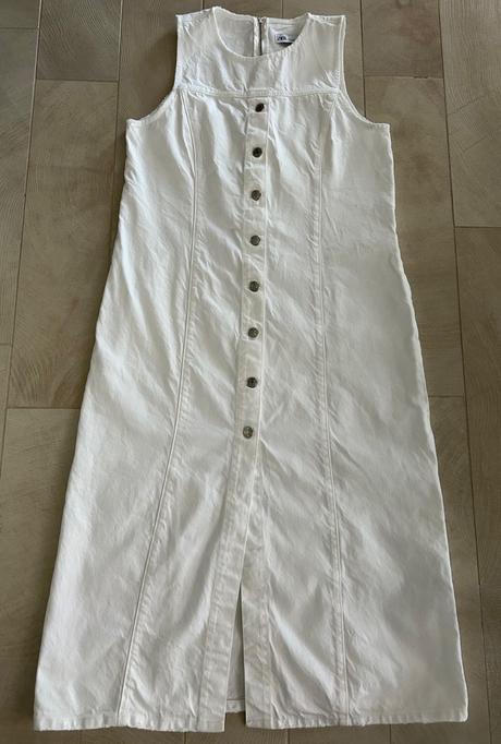 Biele riflové šaty zara, zara,l