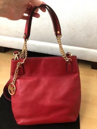 Cervena kozena kabelka mk, michael kors