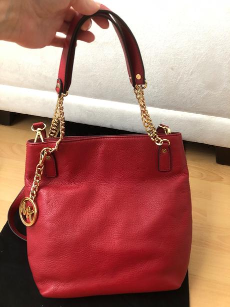 Cervena kozena kabelka mk, michael kors