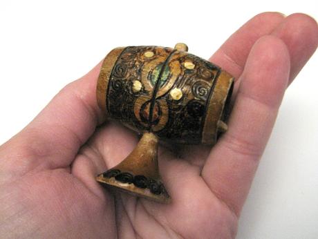 Mini vintage drevený sud - soška,