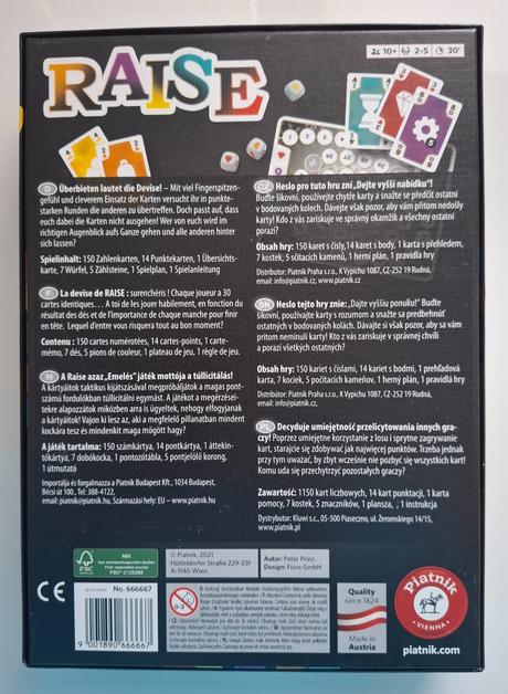 Spoločenská hra "raise", 
