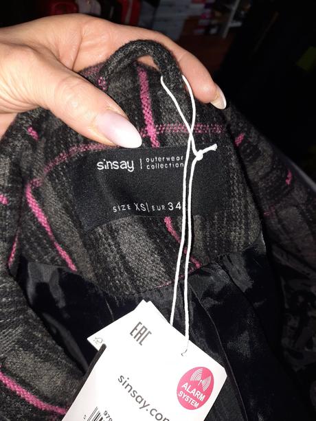 Krásny prechodný kabát nový, s vysačkou, sinsay,xs