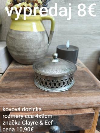 Kovová dozicka značky clayre eef, 