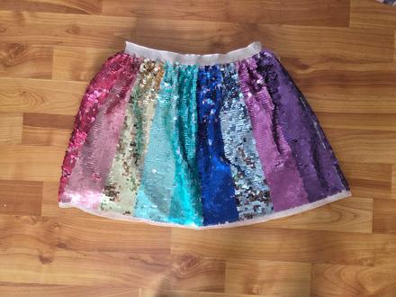 Farebná sukňa s flitrami, h&m,128