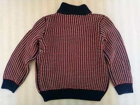 Chlapčenský červeno modro biely pulóver, lupilu, lupilu,104