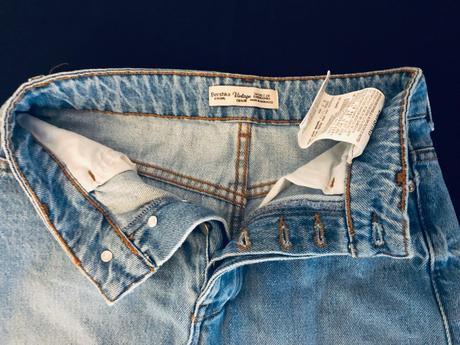 Trendová rifľová minisukňa bershka vintage, bershka,34