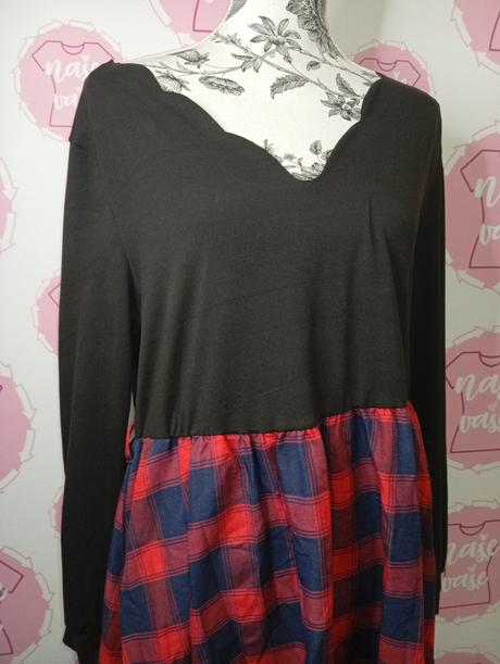 Elastické šaty karovany spodok 46/48, 48