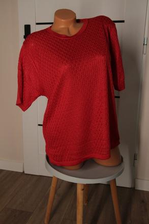 Červený pletený top, xl, xl