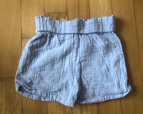 Bledomodré mušelínové unisex šortky, 98, 98