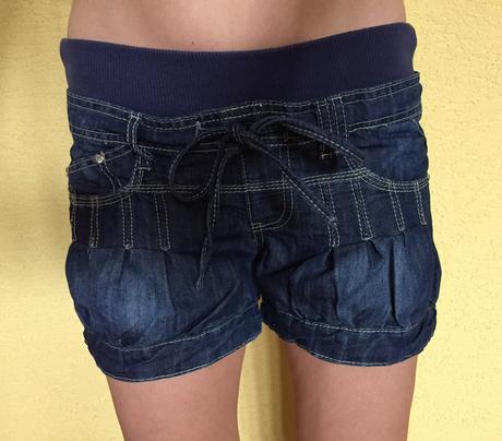 Tehotenské riflové kraťasky s viazaním, xs