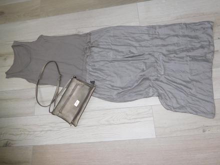 Šaty pružné šedo strieborné,36/38, tom tailor,38