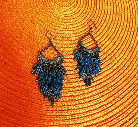 Extravagantné visiace korálková náušnice, 