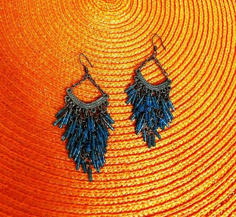 Extravagantné visiace korálková náušnice, 