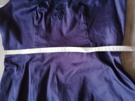 Modré bavlna šaty,retro look dolly dotty v40,elast, 40