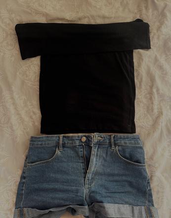Setík - kraťasy a tričko na ramenach, h&m,s