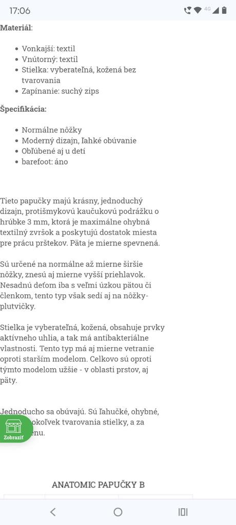 Papuče anatomic 30 barefoot, anatomic,30