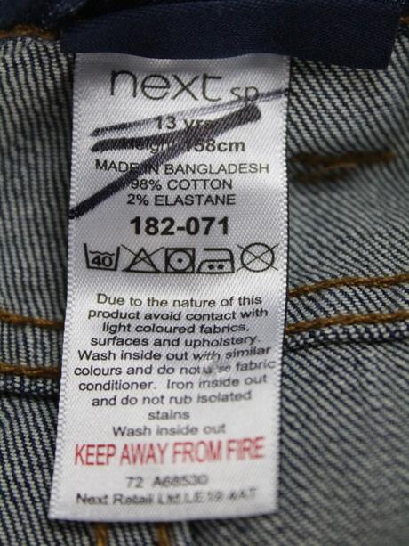 Vyšúchané modré rifle next veľ. 13 r. a, next,158