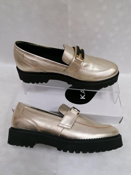 Kožené zlaté mokasíny karino 23220765 z+b, 37 / 38 / 39