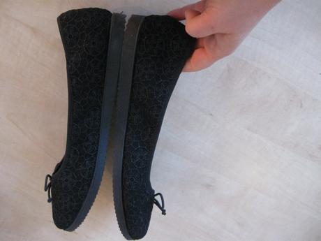 Dámske čierne športové baleríny, 41, 41