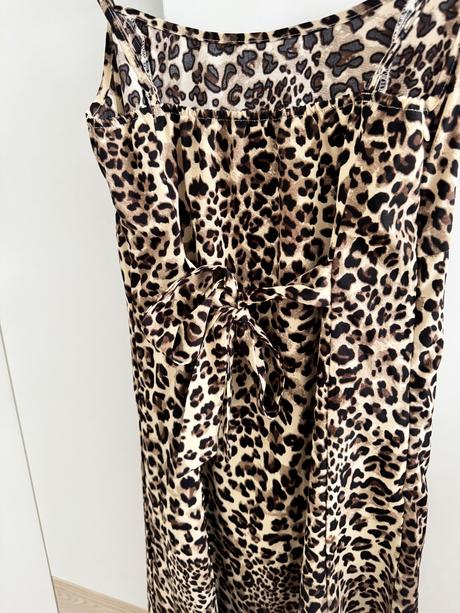 Leopardie šaty / leopard print maxi šaty, s